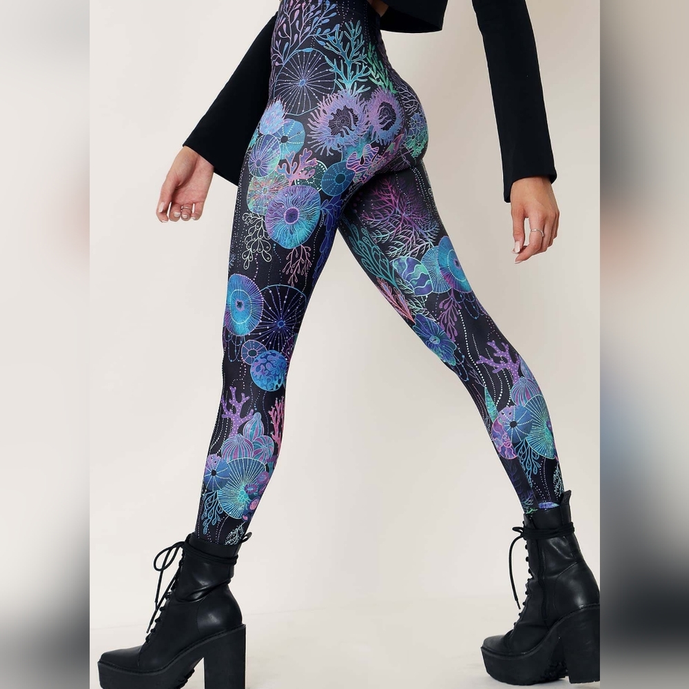 Blackmilk Floral Coral HWMF Leggings XS